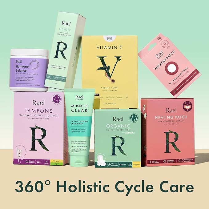 Rael Pads for Women, Organic Cotton Cover - Period Pads with Wings, Feminine Care, Sanitary Napkins, Ultimate Absorbency, Unscented, Ultra Thin (Extra Long Overnight, 12 Count)