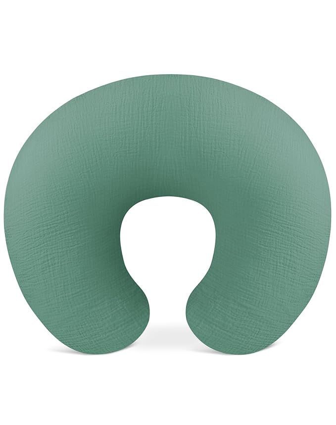 Nursing Pillow Covers, Muslin Nursing Cover for Breastfeeding Pillows, Comfortable for Baby Girls and Boys (Roman Green)
