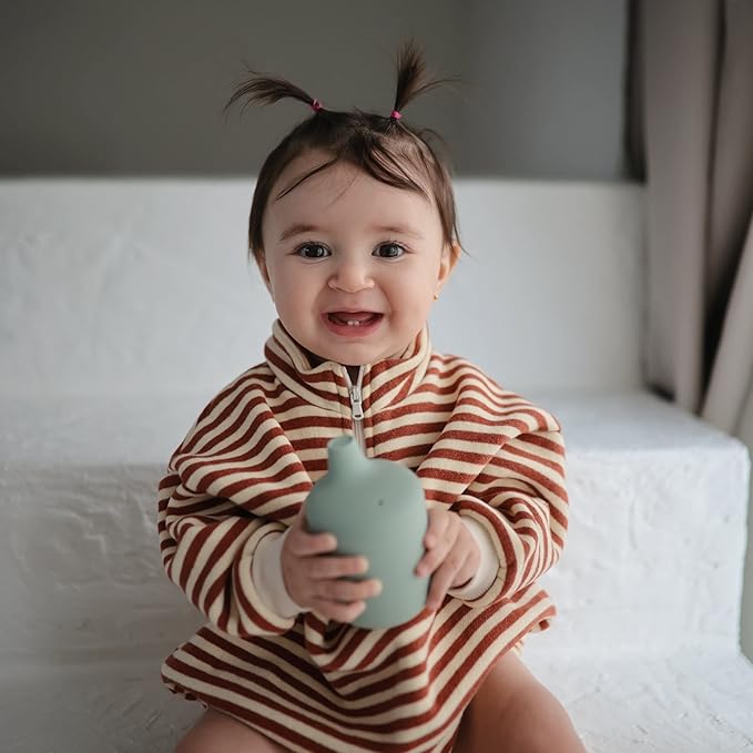 mushie 100% Silicone Baby Sippy Cup | 6 Months+ (Tradewinds)