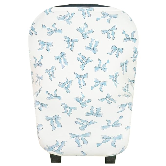 Baby Car Seat Cover Canopy and Nursing Cover Multi-Use Stretchy 5 in 1 Gift "Daphne" by Copper Pearl