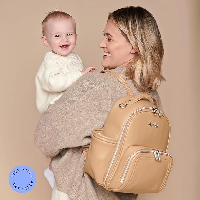 Itzy Ritzy Unisex Baby Mini Diaper Bag, Chai-Plus