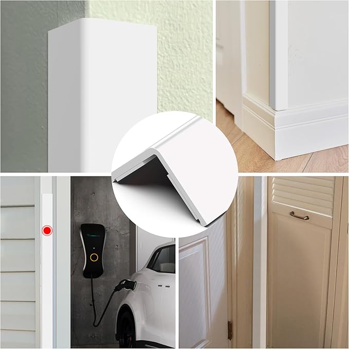 Frychee Wall Corner Protector, Walls Edge Protector,Self-Adhesive Wall Corner Guards,PVC Double Side Edge Protector, Furniture Stairs Guard (2, 2.5x90cm/0.98x35.4in)