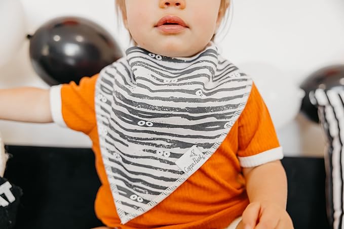 Copper Pearl Baby Bandana Drool Bibs for Drooling and Teething 4 Pack Gift Set Bones, Soft Set of Cloth Bandana Bibs for Any Baby Girl or Boy, Cute Registry Ideas for Baby Shower Gifts