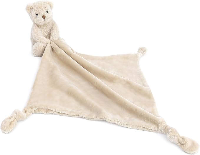 MON AMI Huggie The Bear Plush Lovey for Babies – 13.5” | Knotted Security Blanket for Newborns