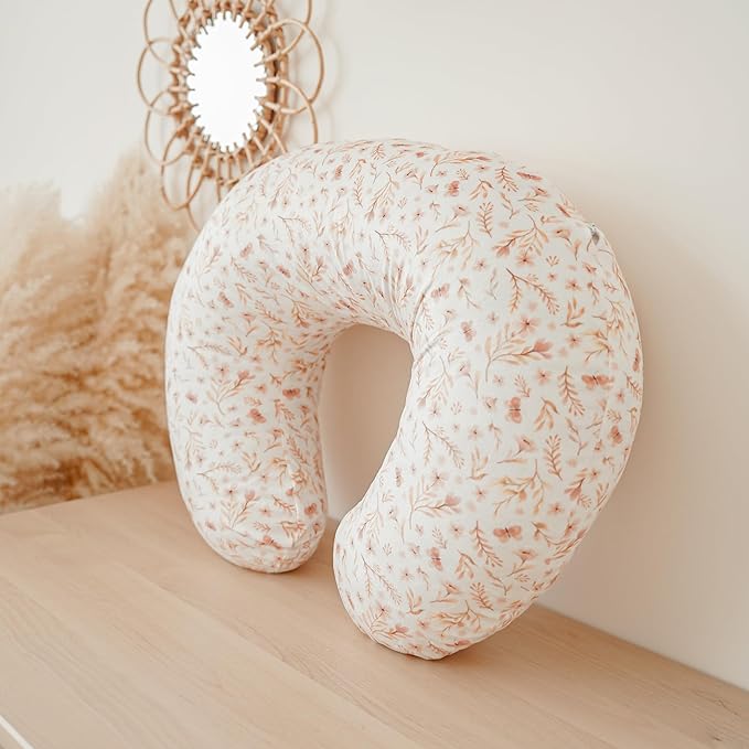 Konssy 2 Pack Nursing Pillow Covers, Soft and Comfortable Nursing Cover for Breastfeeding Pillows, Pillow Slipcover for Baby Girls Boys Newborn(Pink, Pink Spring)