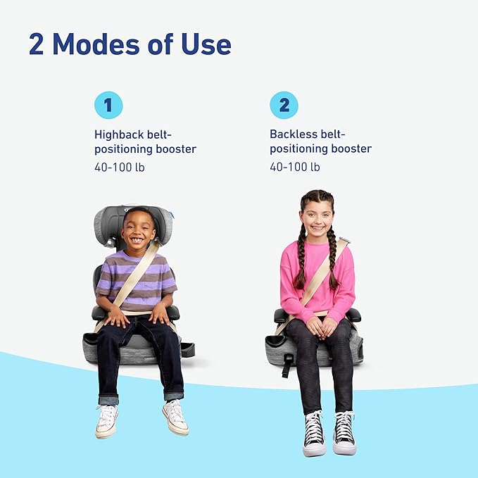 Graco TurboBooster 2.0 LX Highback Booster Seat with Latch System, Gannon; Infant to Toddler Transition car seat, Safe & Comfortable