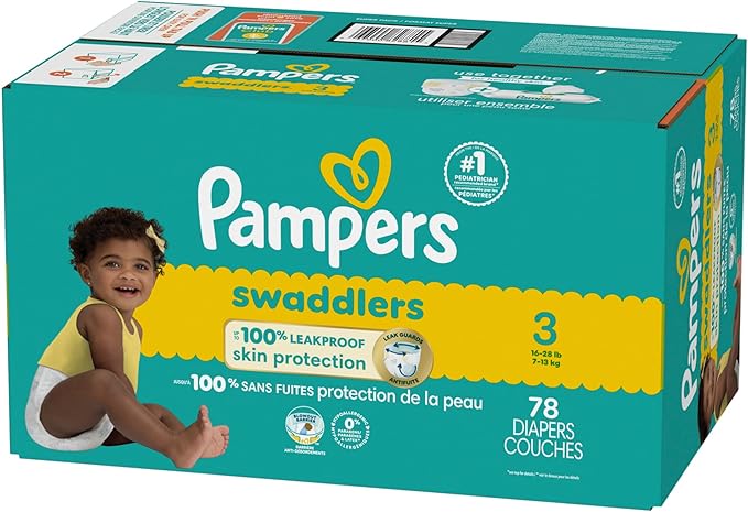 Pampers Baby Diapers - Swaddlers - Size 3, 78 Count, Ultra Absorbent Disposable Infant Diaper