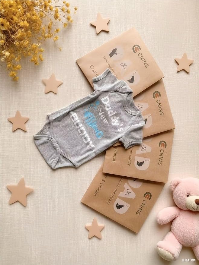 Cnins Funny Baby Bodysuit & Daddy Matching Cotton Outfit for Wild One 1st Birthday, Unisex Newborn Infant Clothes 0-24M