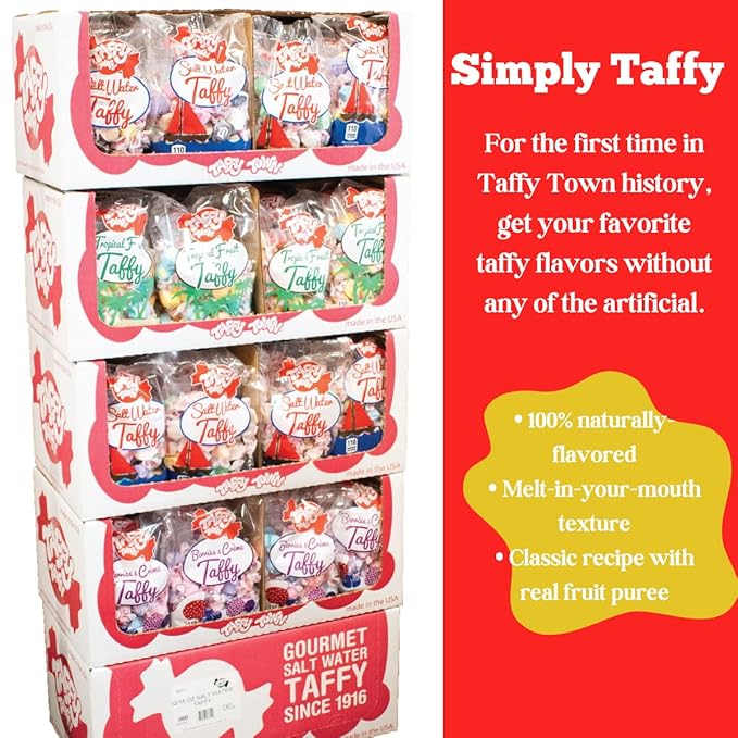 Taffy Town Candies- POG | Gourmet Taffy| Nougat-Style Candy| Soft & Delicious| Sumer Snack Treats| Party Good Candies| 2.5lbs