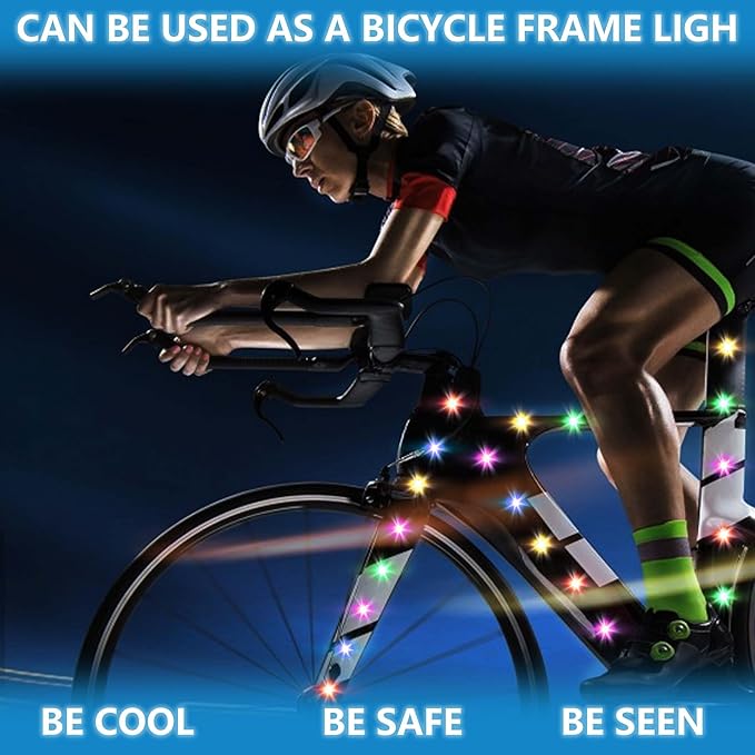 codree 23 FT Baby Stroller Lights for Walking at Night, Multicolor Stroller Accessories Walking Lights, Battery Powered Strollers LED Lights with 50 Cable Ties for Bike, Bicycle Lights Accessories