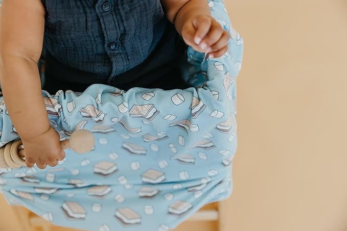 Copper Pearl Multi-Use Cover: Car Seat Covers, Nursing Cover, and Stroller Cover for Sun - Stretchy Fabric, All-Season Use, Stylish Designs, Easy Access for Moms - S'Mores