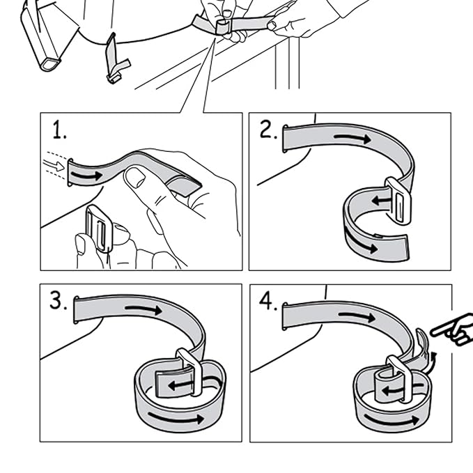 ZARPMA High Chair Straps, 3 Point Harness Straps Belt for Child Kid Chair Strap for IKEA Antilop High Chair (Grey)