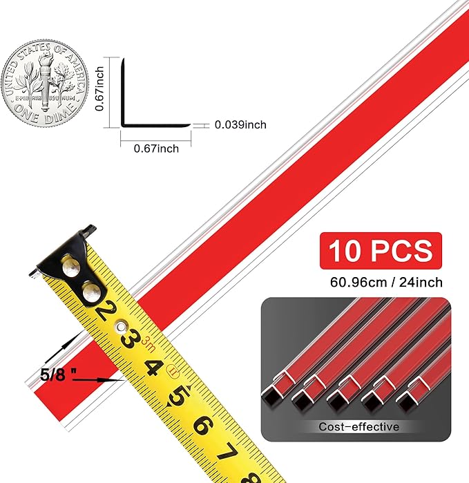 Clear Self-Adhesive Mini Wall Corner Protectors, Cute Corner Guards & Edge Protector for Wall Door Frame Cabinet Baseboard & Door, Table, Stair, Easy to Cut (5/8" Thick, 24" Length - 10Pack)