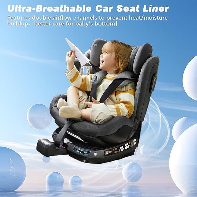 Piddle Pads, Multi-use and Leak Free Lines for Baby Stroller, High Chair & Car Seat, Waterproof Toilet Training Seat Covers for Toddles, Ultra Dry Car Seat Pad (Gray 2.0, 1 Pack)