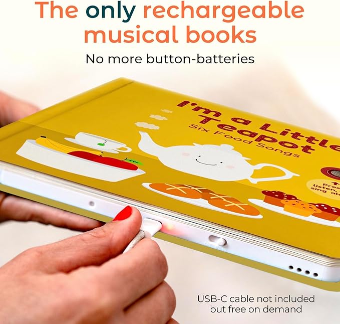 Cali's Books I'm a Little Teapot Music Book for Toddlers 1-3 Years Old - Food Musical Books, Interactive Baby Sound Book, Singing Toy for Children Girls, Learning Song Toys for Toddler Boys