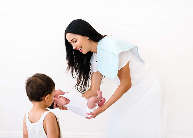 Copper Pearl Premium Baby Burp Cloths - 3-Pack Large Cotton Burp Cloths, Extra Soft Spit Up Rags with 3 Absorbent Layers, Perfect for Baby Boy and Baby Girl Gifts (21" x 10" Size, Stone Set)