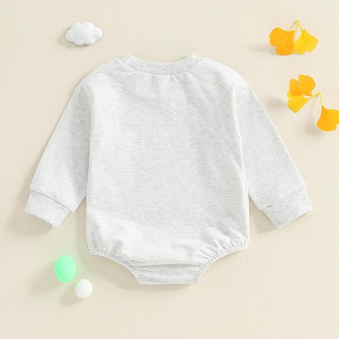 Kupretty Baby Boy Girl Sweatshirt Romper Cute Winter Fall Clothes Siblings Crew Neck Long Sleeve Bubble Infant Bodysuit