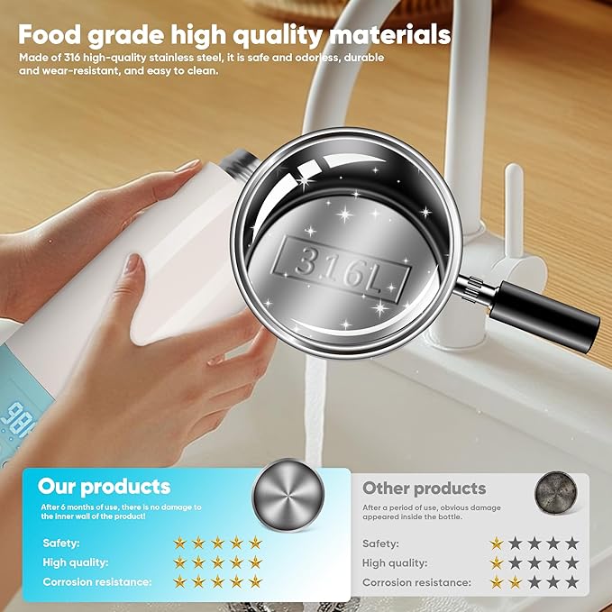 Portable Bottle Warmer for Travel, Bottle Warmer On The Go with Quick Heating, Preset Modes and PreciseTemperature Control, Water & Milk Warmer with Long Battery Life, Blue