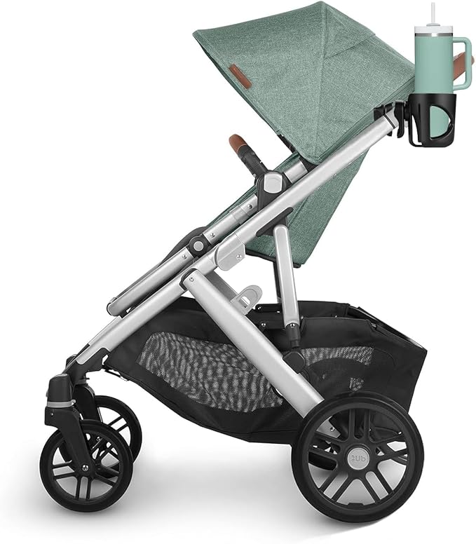 New Cup Holder Compatible with UPPAbaby Cup Holder (for Vista, Cruz and Minu). A Solid Super Secure Fit. 360 Degrees Rotatable. Anti-Shake Spill Resistant. (Black)