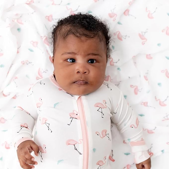 Bamboo Little Soft Baby Footie Pajamas, Baby Clothes, Newborn Sleepers, 95% Viscose and 5% Spandex, 0-24 Months