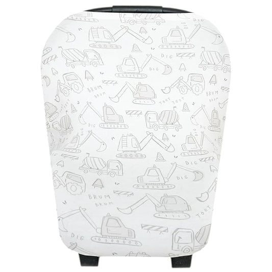 Baby Car Seat Cover Canopy and Nursing Cover Multi-Use Stretchy 5 in 1 Gift "Gage" by Copper Pearl