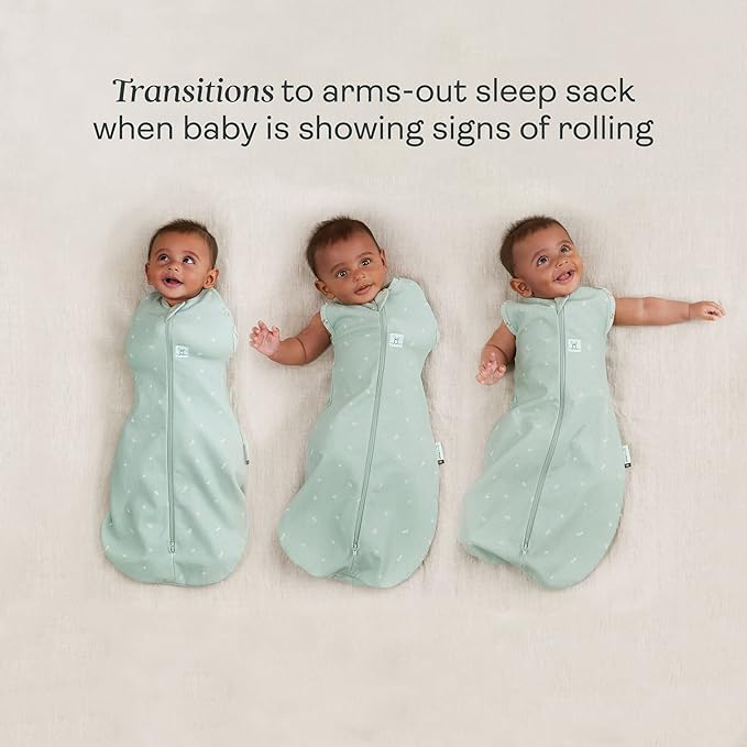 ergoPouch Cocoon Swaddle Sack 1.0 TOG - Baby Sleep Sack, Gentle Snug Fit Helps Calm Startle Reflex, Ideal for Arms In/Out Sleeping, Soft Breathable Fabric for Better Sleep (3-6 Months, Sage)