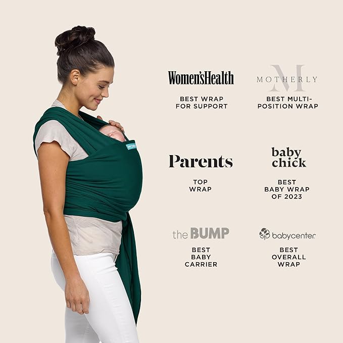 Moby Baby Wrap Carrier Classic for Newborns to Toddlers (8-33lbs), Infant Sling Carrier, Lightweight & Hands Free Design, Adjustable for All Body Types (Pacific)