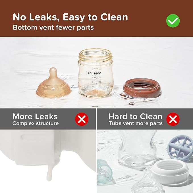 Thyseed PPSU Natural Anti-Colic Baby Bottles | Newborn Breast Like Nursing Bottle for Breastfed Babies with Nipple(0-1 Months),5oz,1pack