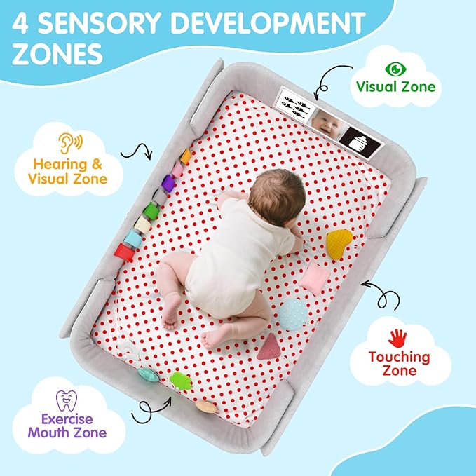 Baby Play Gym Mat Tummy Time Mat Activity Center for Newborn Infant Gifts Babies Shower Gifts for Boy Girl Baby 0-3-6-9-12 Months Skill Development Newborn Infant Babies Essentials Gifts