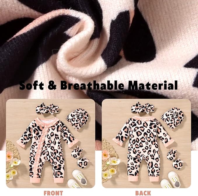 Aalizzwell Baby Girls Romper Outfit Fall Winter Clothes with Accessories