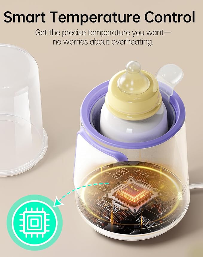 Fast Baby Bottle Warmer for Breastmilk, Smart 12 in 1 Breast Milk Warmer for Baby Essentials with Timer Temperature Control, Sterili-zing, Water Bath Technology, Baby Warmer for All Bottles Food Jars