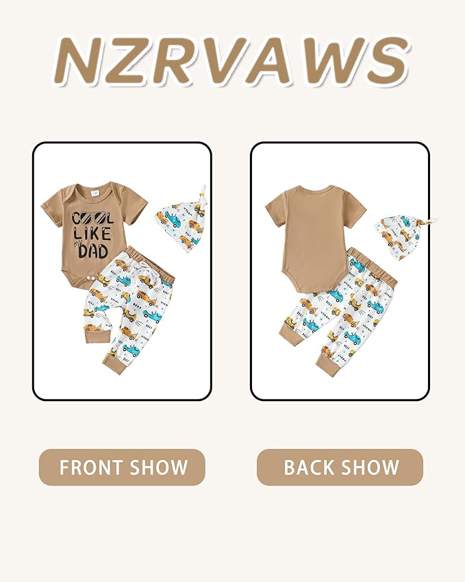 NZRVAWS Newborn Baby Boy Clothes Outfits Letter Prined Romper Pants Set Infant Baby Boy Clothing 0 3 6 9 12 18 Months