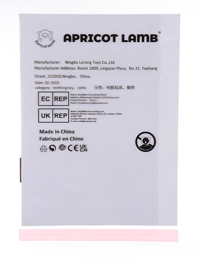 Apricot Lamb Baby Frog Soft Rattle Toy, Plush Stuffed Animal for Newborn Soft Over 0 Months (Frog, 6 Inches)