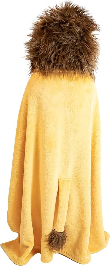Lazy One Wearable Hooded Blanket for Kids, Animal Hooded Blanket (Lion)