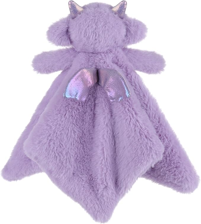 Apricot Lamb Purple Dragon Soft Loveys for Babies, Security Blanket for Baby Boy and Girl, 13.8 Inches for Infant and Toddlers