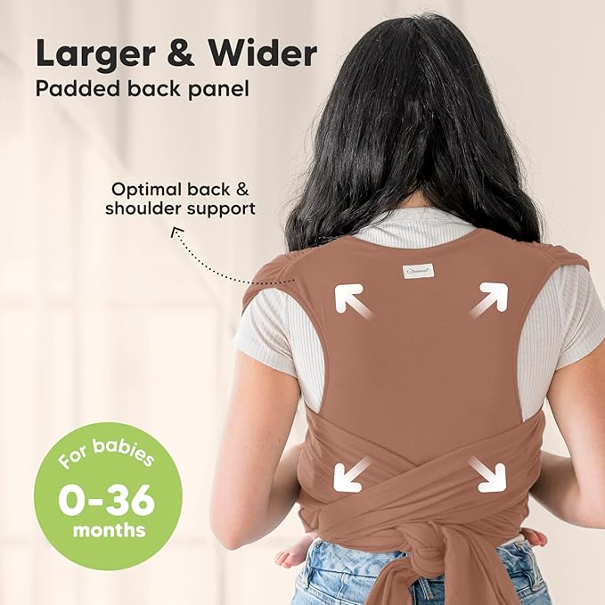 KeaBabies Baby Wrap Carrier Ring Sling - Easy to Wear, Adjustable D-Lite Baby Carrier Newborn to Toddler, Infant Carrying Shirt, Hands Free Bonding, Breathable Fabric Wearing Wrap (Terracota)