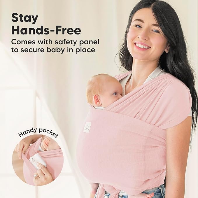 KeaBabies Baby Wrap Carrier Ring Sling - Easy to Wear, Adjustable D-Lite Baby Carrier Newborn to Toddler, Infant Carrying Shirt, Hands Free Bonding, Breathable Fabric Wearing Wrap (Dusty Pink)