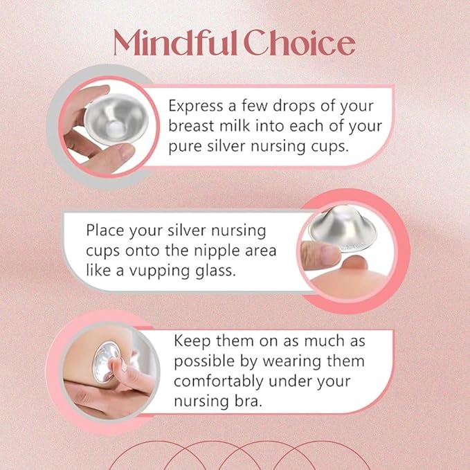 The Orginal Silver Nursing Cups – Silver Nipple Shields for Breastfeeding - Nipple Guards Protector for Breastfeeding - Nipple Shields for Nursing Newborn – Nickel Free – 925 Silver