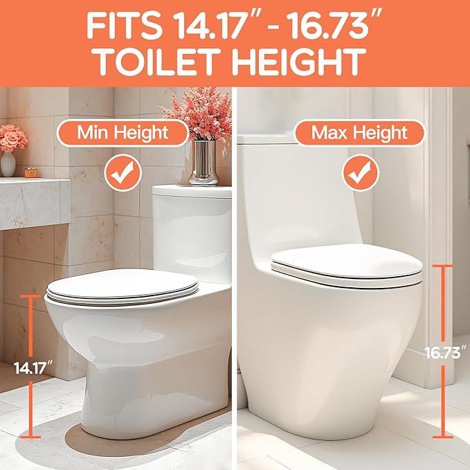 SKYROKU New Sector-Shape Stabilized Base 2-in-1 Toddler Toilet Seat, Potty Training Toilet with Splash Guard, Anti-Slip Pad, and Step Stool (Dark Blue) (8899-Black)