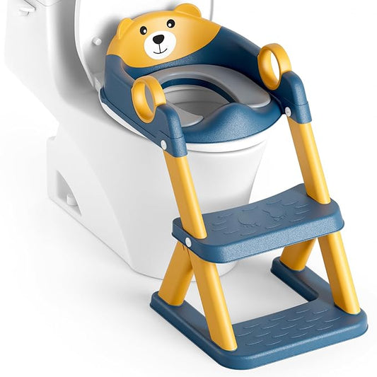 Potty Training Seat, Upgrade Toddler Toilet Seat for Kids Boys Girls, 2 in 1 Potty Training Toilet for Kids, Splash Guard Anti-Slip Pad Step Stool(Upgraded Cushion)