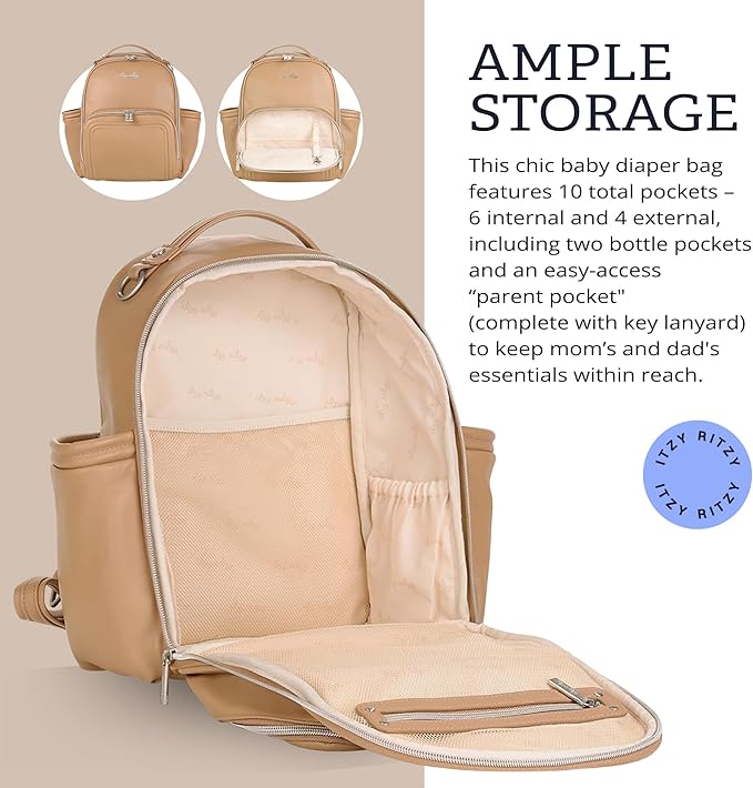 Itzy Ritzy Unisex Baby Mini Diaper Bag, Chai-Plus
