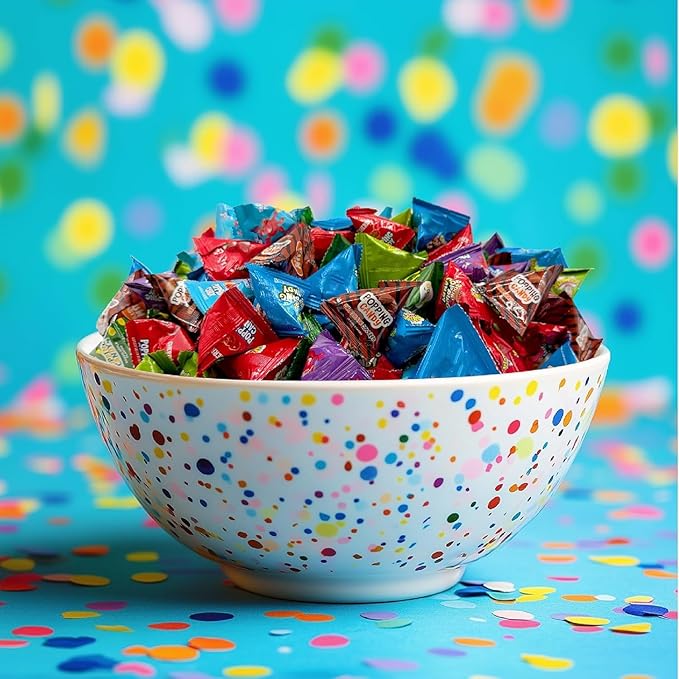 Popping Rock Candy Assortment - 1 Pound Box (About 125 Count) - Individually Wrapped Halloween Candy - Strawberry, Blue Raspberry, Grape, Tropical Punch, Apple, Watermelon