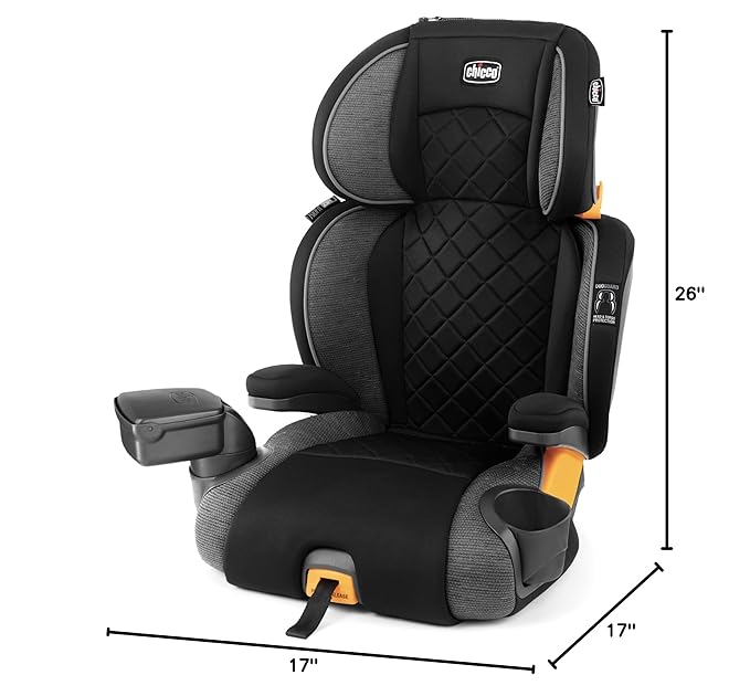 Chicco KidFit Zip Plus 2-in-1 Belt-Positioning Booster Car Seat, Backless and High Back Booster Seat, for Children Aged 4 Years and up and 40-100 lbs. | Taurus/Black/Grey