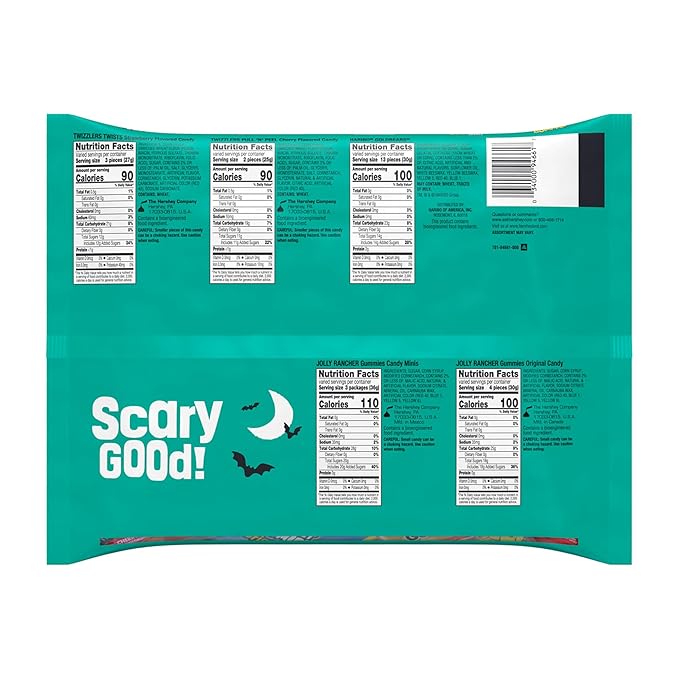 HARIBO, JOLLY RANCHER and TWIZZLERS Assorted Fruit Flavored, Halloween Candy Bag, 24.31 oz (70 Pieces)