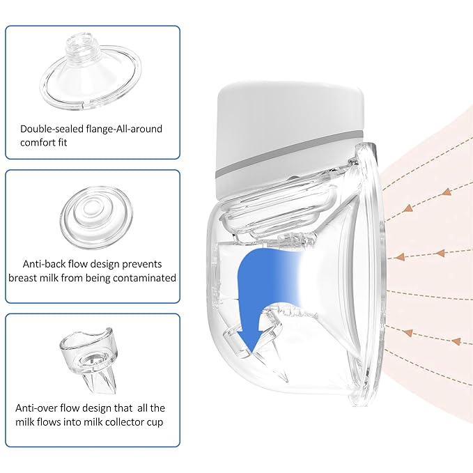 M6 Electric Breast Pump,4 Mode & 12 Levels,LED Display, Wearable Hands-Free Breast Pump,Portable Breast Pump (White 1 PCS)