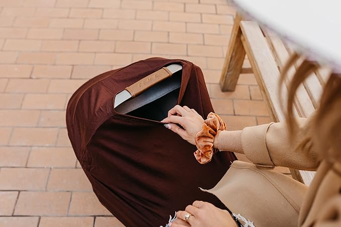 Baby Car Seat Cover Canopy and Nursing Cover Multi-Use Stretchy 5 in 1 Gift "Moose" by Copper Pearl