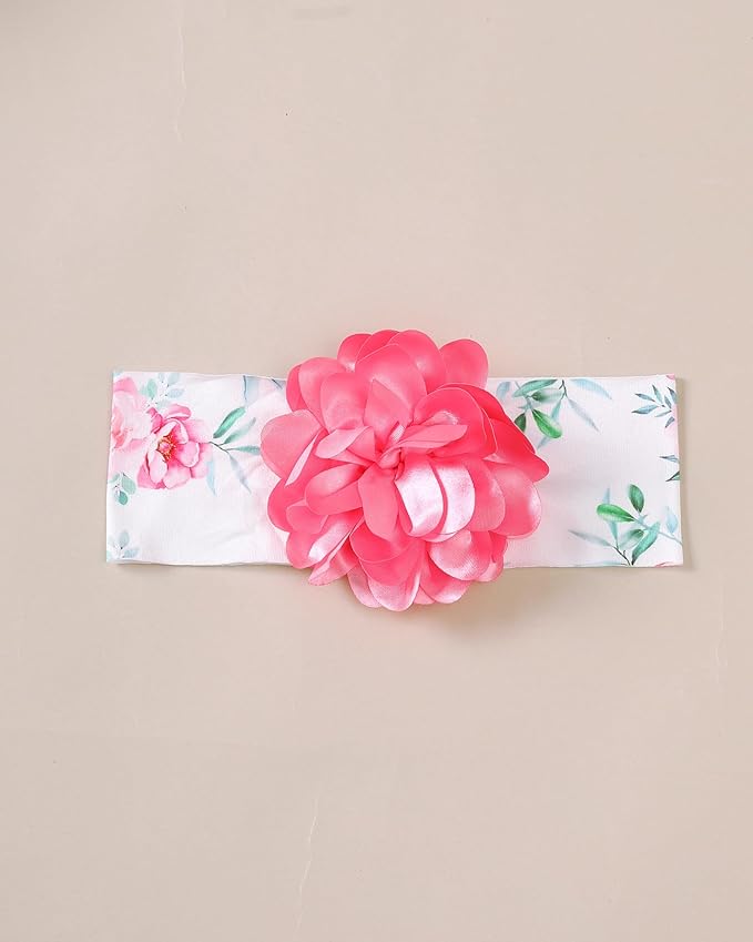 SUNNY PIGGY Newborn Baby Girl Clothes Infant Outfits Romper Floral Fall Outfit Bell Bottoms Pant Sets Hat Headband Flowerpant