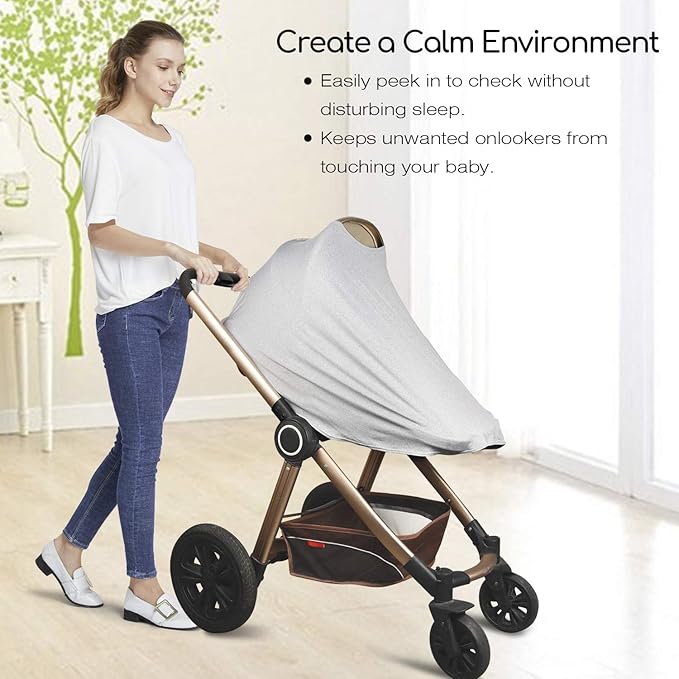 Nursing Cover & Baby Nursing Poncho,Multi Use Breastfeeding Cover for CarSeat Canopy, High Seat Cover, Stroller Cover, Shopping Cart Cover,Nursing Scarf for Boy and Girl by Kefee Kol (Grey)