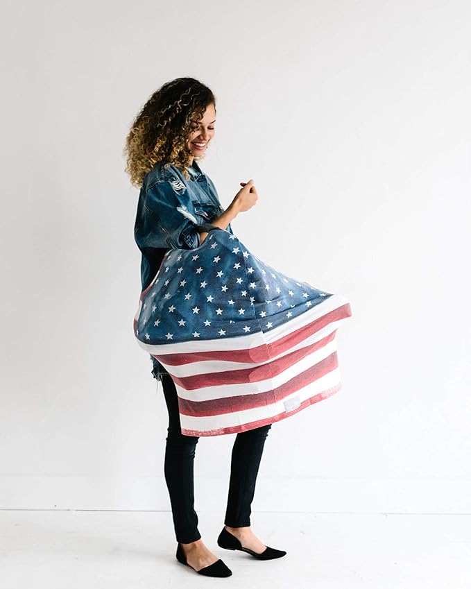 Baby Car Seat Cover Canopy and Nursing Cover Multi-Use Stretchy 5 in 1 Gift "Patriot" by Copper Pearl