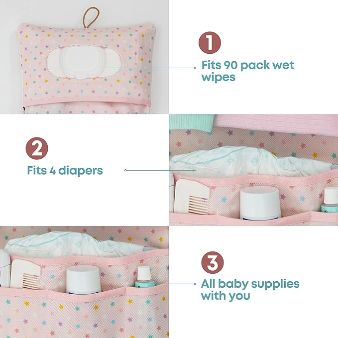 HAMUR Baby Diaper Bag Organizer β Travel-Friendly, Compact & Foldable | Stroller Pouch for Newborn Essentials β Must-Have for Boys & Girls (Elephant)